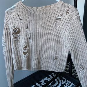 Ripped cropped sweater